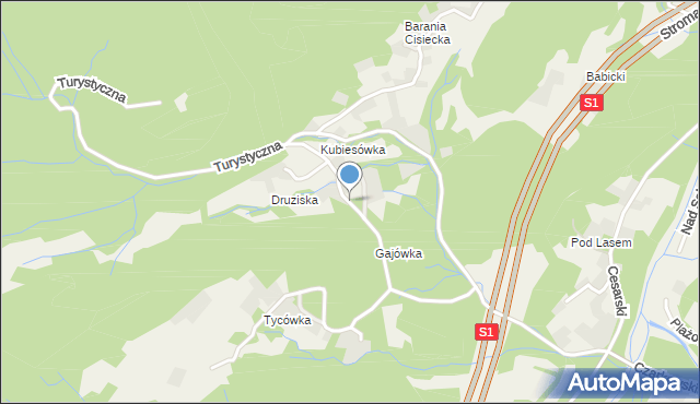 Cisiec, Gajówka, mapa Cisiec