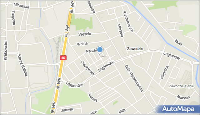 Częstochowa, Galwaniego Luigi, mapa Częstochowy