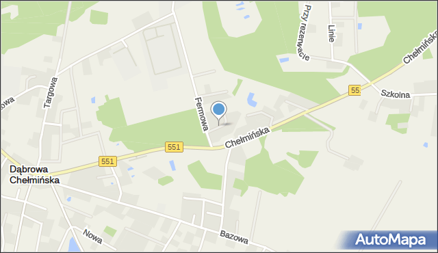 Dąbrowa Chełmińska, Gajowa, mapa Dąbrowa Chełmińska