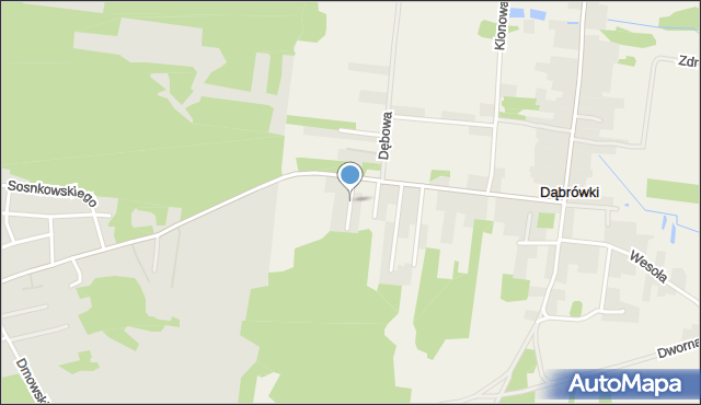 Dąbrówki gmina Wasilków, Gajowa, mapa Dąbrówki gmina Wasilków