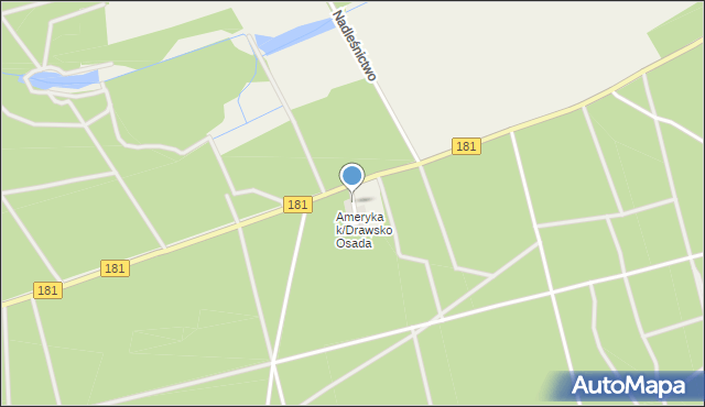 Drawsko, Gajówka, mapa Drawsko