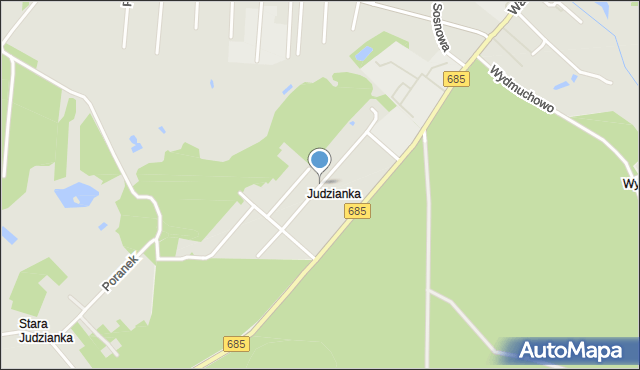 Hajnówka, Gajowa, mapa Hajnówka