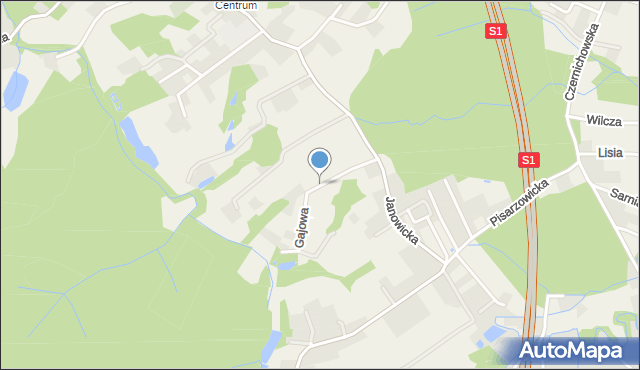 Janowice gmina Bestwina, Gajowa, mapa Janowice gmina Bestwina