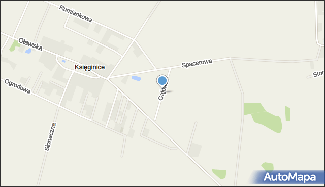 Księginice gmina Kobierzyce, Gajowa, mapa Księginice gmina Kobierzyce