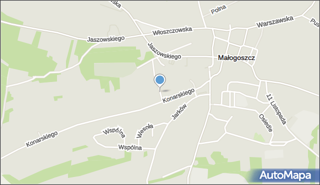 Małogoszcz, Gajowa, mapa Małogoszcz
