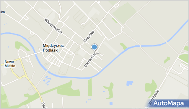 Międzyrzec Podlaski, Garbarska, mapa Międzyrzec Podlaski