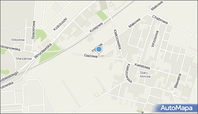 Mirków gmina Długołęka, Gazowa, mapa Mirków gmina Długołęka