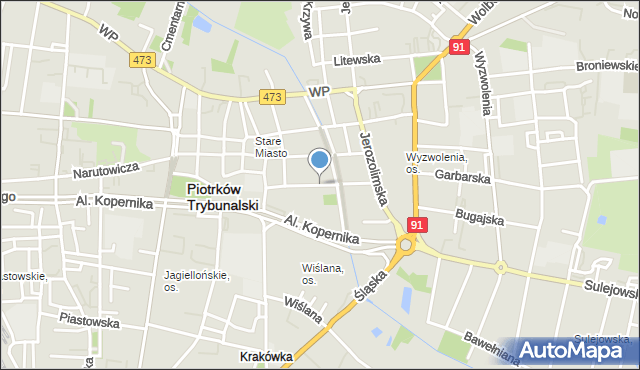 Piotrków Trybunalski, Garncarska, mapa Piotrków Trybunalski