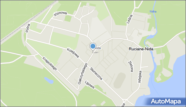 Ruciane-Nida, Gałczyńskiego Konstantego Ildefonsa, mapa Ruciane-Nida