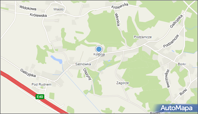 Rudno gmina Krzeszowice, Galicyjska, mapa Rudno gmina Krzeszowice