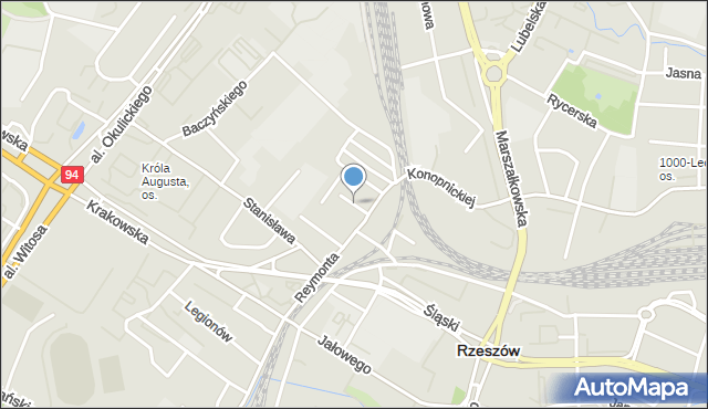 Rzeszów, Gałczyńskiego Konstantego Ildefonsa, mapa Rzeszów