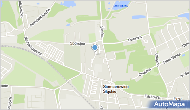 Siemianowice Śląskie, Gansińca Ryszarda, mapa Siemianowice Śląskie