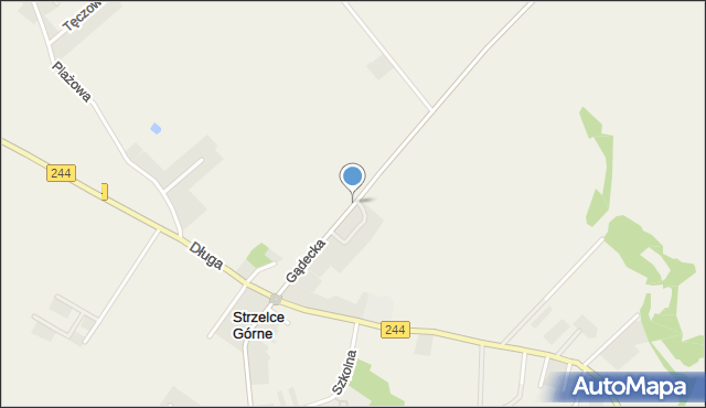 Strzelce Górne, Gądecka, mapa Strzelce Górne