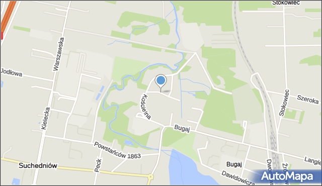 Suchedniów, Gajzlera, mapa Suchedniów