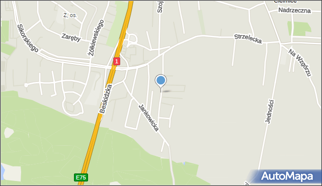 Tychy, Gajowa, mapa Tychów