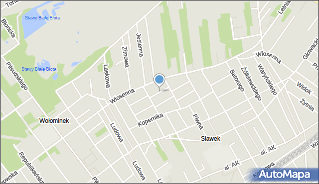 Wołomin, Gagarina, mapa Wołomin