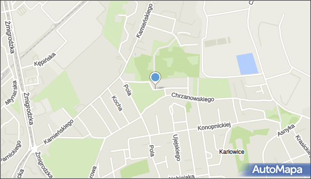 Wrocław, Gąsiorowskiego Wacława, mapa Wrocławia