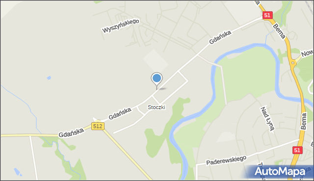 Bartoszyce, Gdańska, mapa Bartoszyce