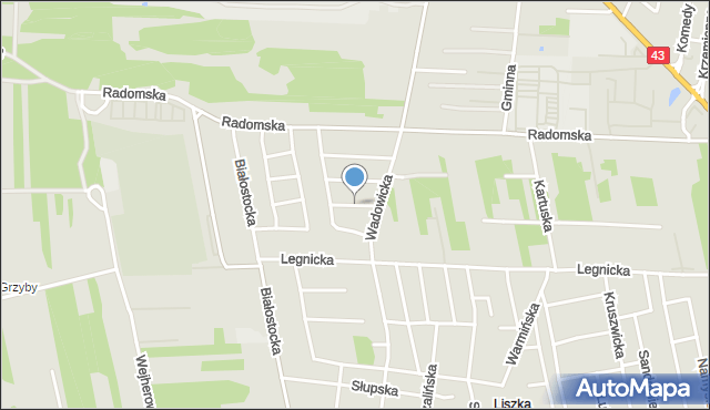 Częstochowa, Gdyńska, mapa Częstochowy