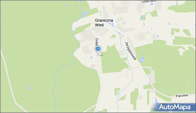 Graniczna Wieś, Gdańska, mapa Graniczna Wieś