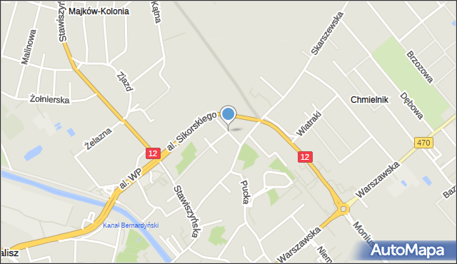 Kalisz, Gdyńska, mapa Kalisza