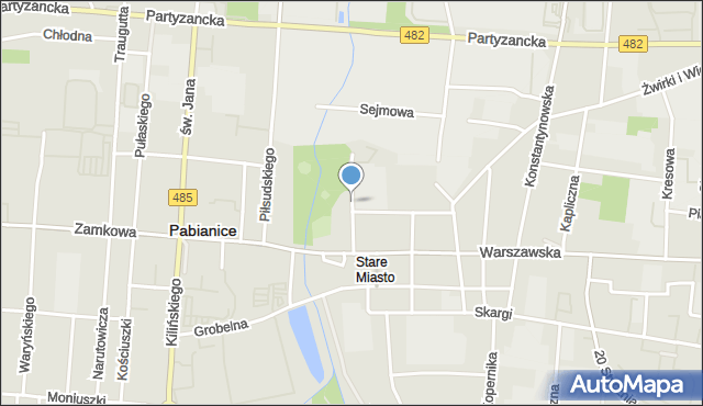 Pabianice, Gdańska, mapa Pabianic