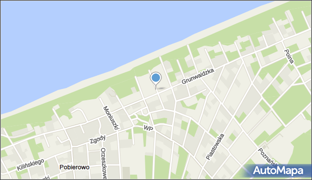 Pobierowo, Gdańska, mapa Pobierowo
