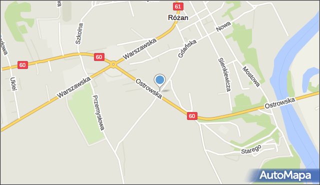 Różan, Gdańska, mapa Różan