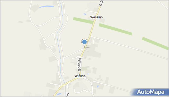 Wiślina, Gdańska, mapa Wiślina