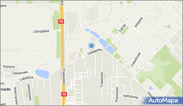 Mysiadło, Geodetów, mapa Mysiadło