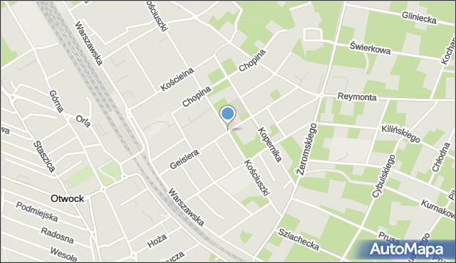 Otwock, Geislera Józefa, dr., mapa Otwock