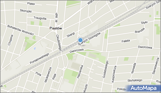 Piastów powiat pruszkowski, Gęsickiego-Juno Zbigniewa, mapa Piastów powiat pruszkowski