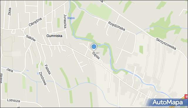 Tarnów, Gęsia, mapa Tarnów