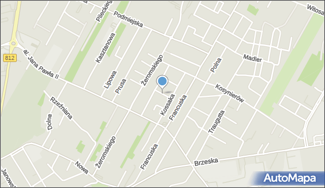 Biała Podlaska, Gierymskiego Aleksandra, mapa Białej Podlaskiej