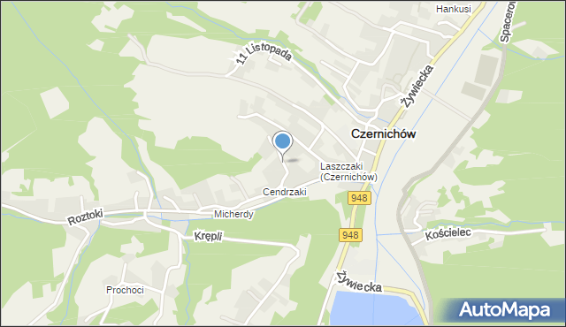 Czernichów powiat żywiecki, Gielatów, mapa Czernichów powiat żywiecki