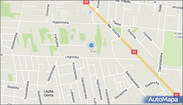 Częstochowa, Giżycka, mapa Częstochowy