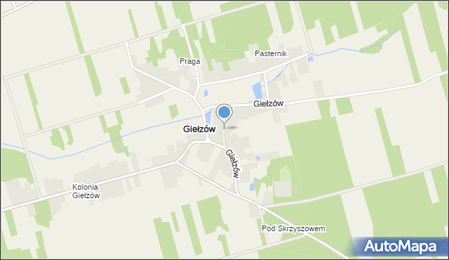 Giełzów gmina Gowarczów, Giełzów, mapa Giełzów gmina Gowarczów