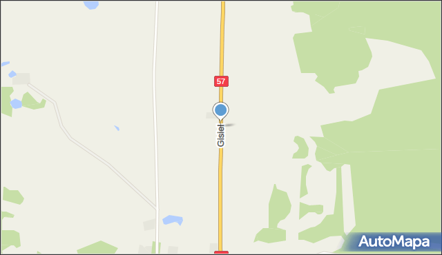 Gisiel gmina Dźwierzuty, Gisiel, mapa Gisiel gmina Dźwierzuty