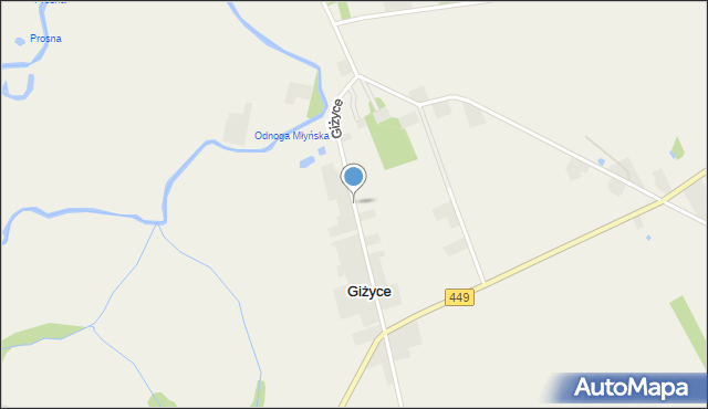 Giżyce gmina Grabów nad Prosną, Giżyce, mapa Giżyce gmina Grabów nad Prosną