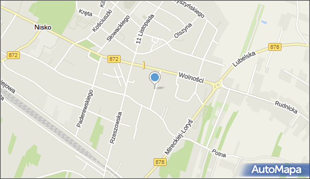 Nisko, Gisgesa Jana Marii, mapa Nisko