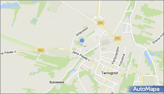 Tarnogród, Gizy Józefa Krzysztofa, mapa Tarnogród