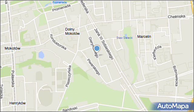 Warszawa, Gierymskiego Aleksandra, mapa Warszawy