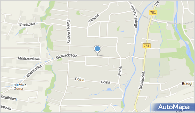 Andrychów, Głowackiego Bartosza, mapa Andrychów