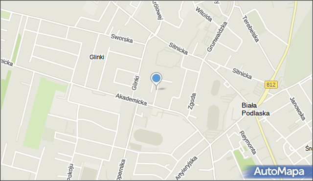 Biała Podlaska, Głęboka, mapa Białej Podlaskiej