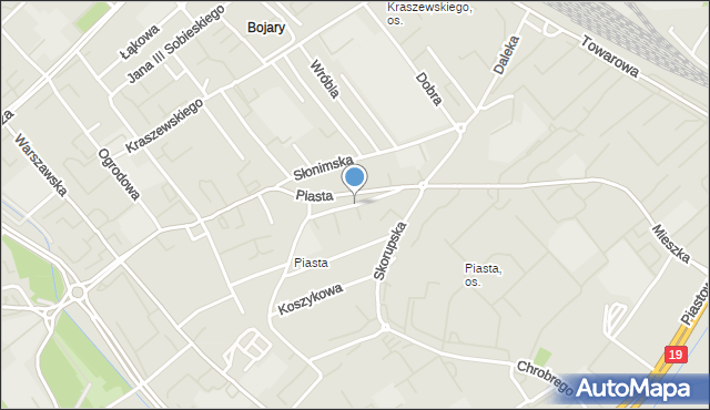 Białystok, Gliniana, mapa Białegostoku