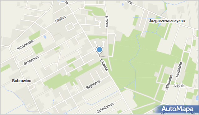 Bobrowiec gmina Piaseczno, Główna, mapa Bobrowiec gmina Piaseczno