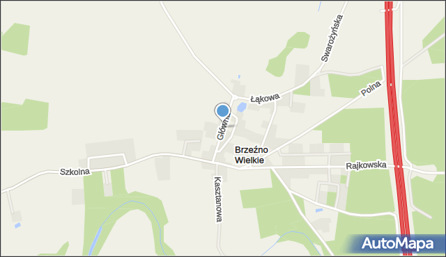 Brzeźno Wielkie, Główna, mapa Brzeźno Wielkie