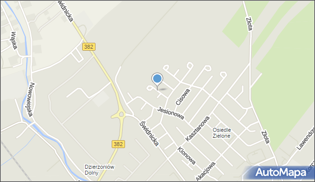 Dzierżoniów, Głogowa, mapa Dzierżoniów