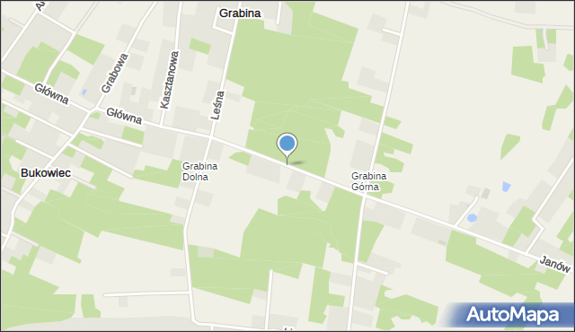 Grabina gmina Nowosolna, Główna, mapa Grabina gmina Nowosolna