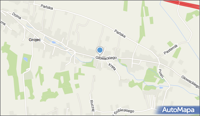 Grojec gmina Alwernia, Głowackiego Bartosza, mapa Grojec gmina Alwernia